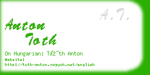 anton toth business card